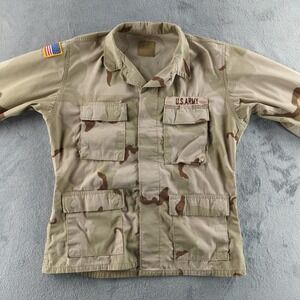 Vintage US Army‎ Jacket Mens Medium Tan BDU 3-Color Desert Camo 1999 Ripstop